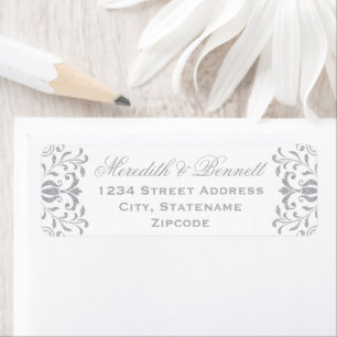 Elegante silberne Vintage-Glamour-Hochzeitsadresse