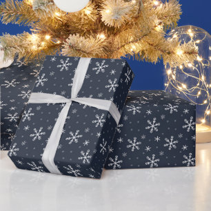 Elegante Silbersterne auf schwarzem Velours Geschenkpapier