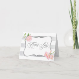 Elegante Silberstreifen Pink Hydrangeas Vielen Dan Dankeskarte
