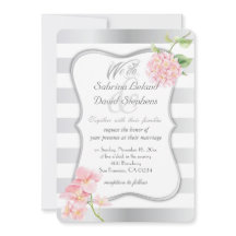 Elegante Silberstreifen und rosa Hydrangeas