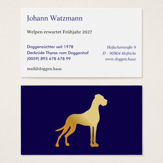 Elegante silhouet van een Deense dog  (Vorne & Hinten)