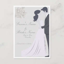 Elegante Silhouette Braut & Bräutigam Hochzeit  Einladung