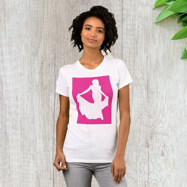 Elegante Silhouette einer Frau in "Flower Gown" T-Shirt (Von Creator hochgeladen)