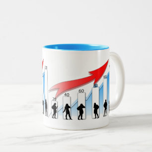 Elegante Silhouette eines weiblichen Geschäftsführ Zweifarbige Tasse