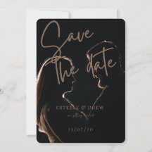 Elegante Silhouette-Foto-Save-the-Date-Einladung