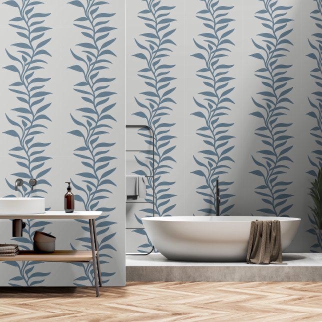 Elegante Silhouette in den blauen Flow XL 1-Pflanz Tapete (Badezimmer)