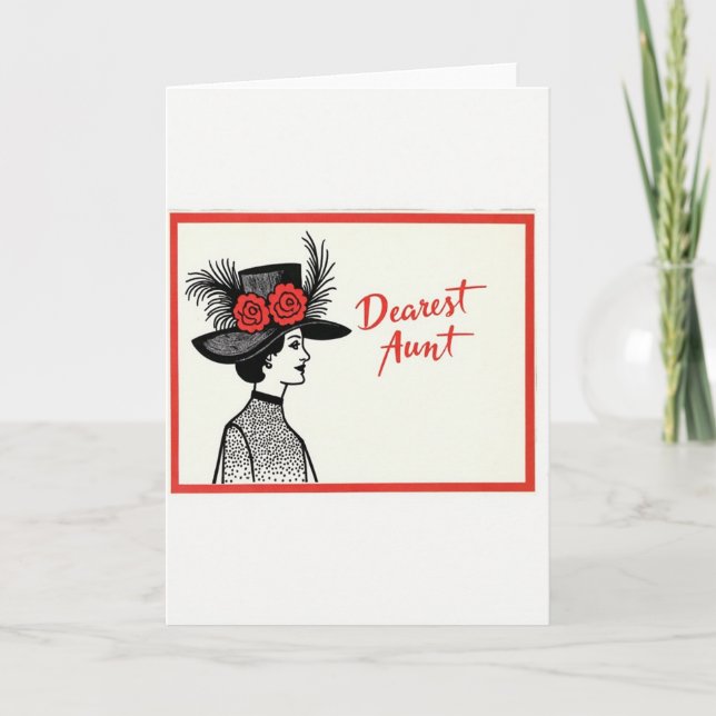 Elegante Silhouette Tante Karte (Vorderseite)