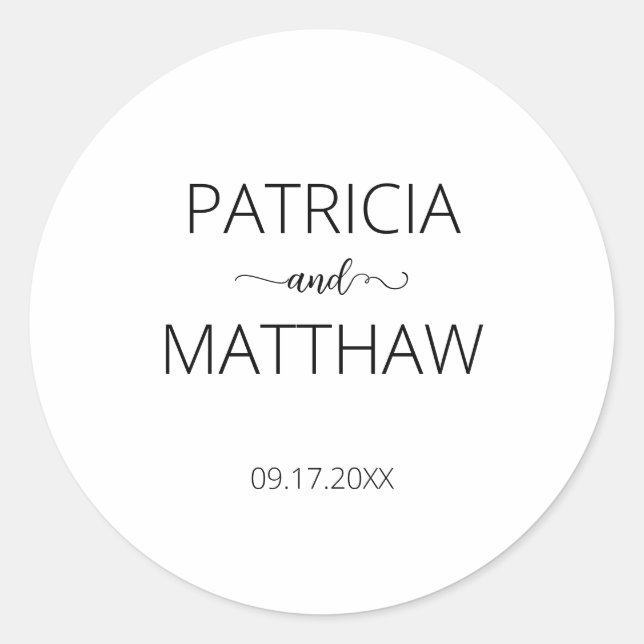 Elegante Silhouette von Blätter, klassischer Runda Runder Aufkleber (Vorderseite)