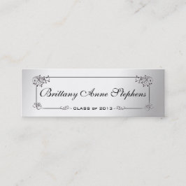 Elegante Silver Abschluss Name Card Einlegen Telefonnummerkarte