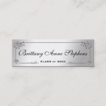 Elegante Silver Abschluss Name Card Einlegen