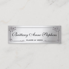 Elegante Silver Abschluss Name Card Einlegen Telefonnummerkarte
