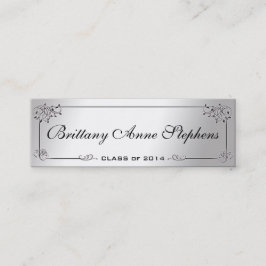Elegante Silver Abschluss Name Card Einlegen Telefonnummerkarte