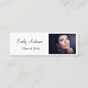 Elegante Silver Abschluss Name Card Telefonnummerkarte