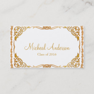 Elegante Silver Abschluss Name Card Telefonnummerkarte