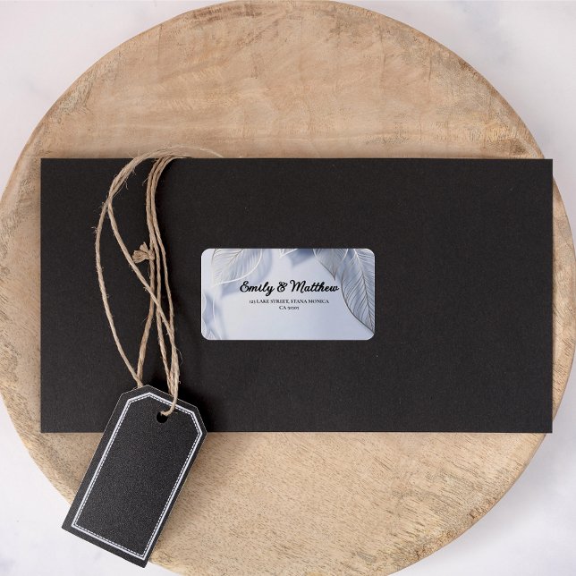 Elegante Silver Blätter Rücksendeadressen-Aufklebe Adressaufkleber (Von Creator hochgeladen)