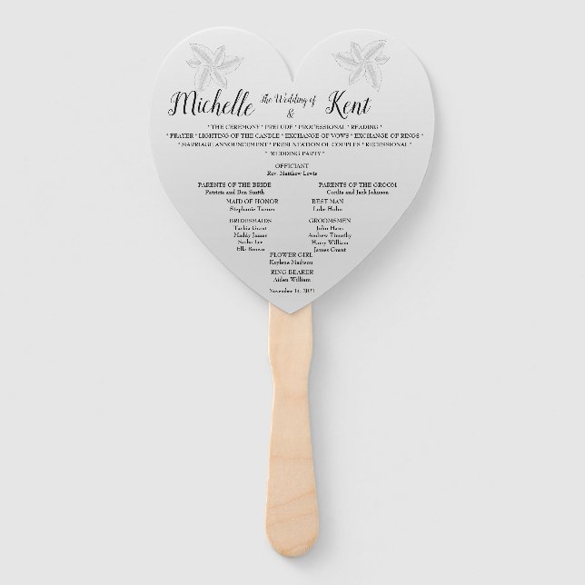 Elegante Silver Blätter Wedding Menu Fans Fächer (Vorderseite)