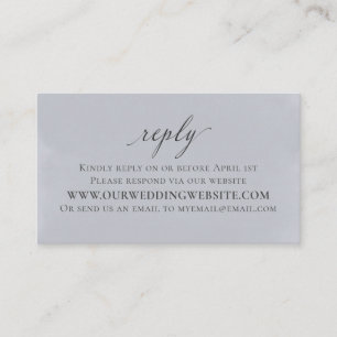 Elegante Silver Blue Wedding Details Wasserfarbe Begleitkarte