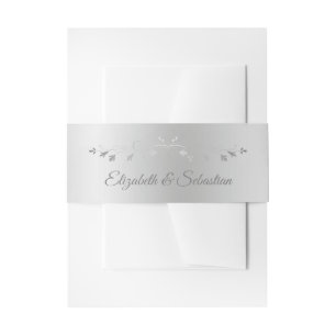 Elegante Silver Blüh Wedding Invitation Band