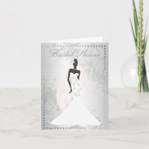 Elegante Silver Bridal Dusche Einladung