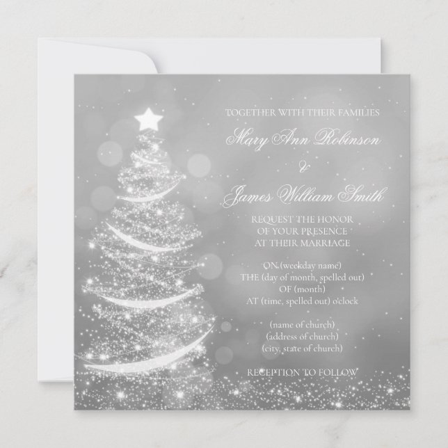 Elegante Silver Christmas Einladung (Vorderseite)