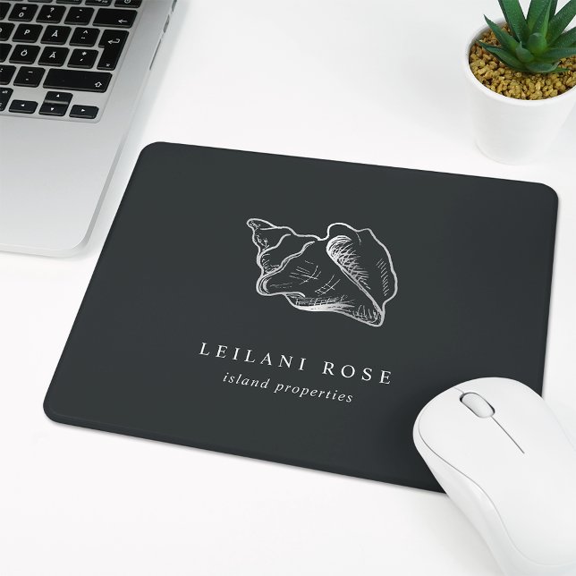 Elegante Silver Conch-Muschel Mousepad (Von Creator hochgeladen)
