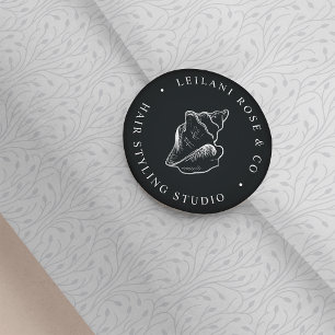 Elegante Silver Conch Muschel Personalisiert Runder Aufkleber
