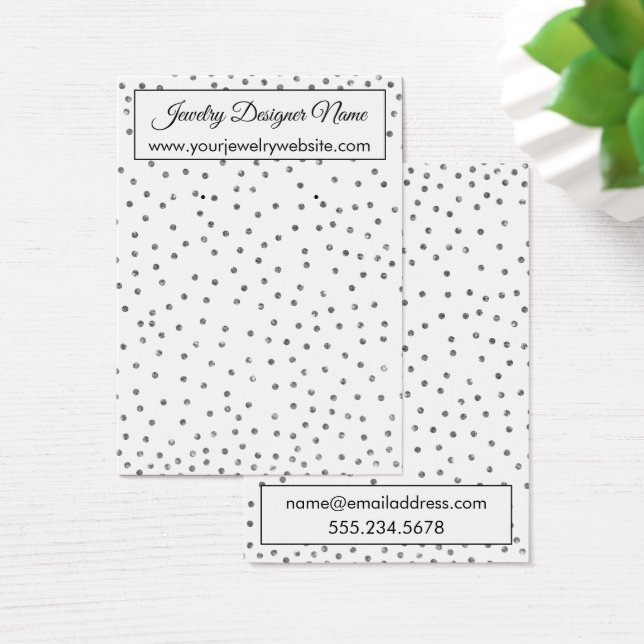 Elegante Silver Confetti Earring Holder Display (Schreibtisch)