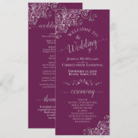 Elegante Silver Curls Cassis Lila Magenta Wedding