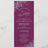 Elegante Silver Curls Cassis Lila Magenta Wedding