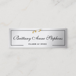Elegante Silver Diploma Name Card Beilage Telefonnummerkarte