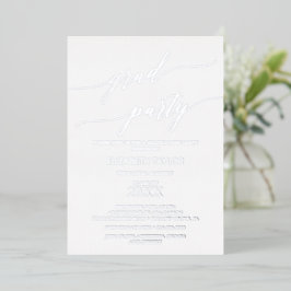 Elegante Silver Foil Calligraphy Graduation Party Folieneinladung