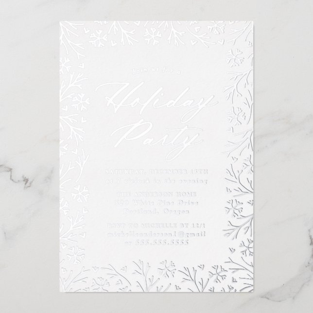 Elegante Silver Foil Frische Pasta machen Folieneinladung (Vorderseite)