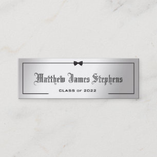 Elegante Silver Formal Abschluss Name Card Einlege Telefonnummerkarte