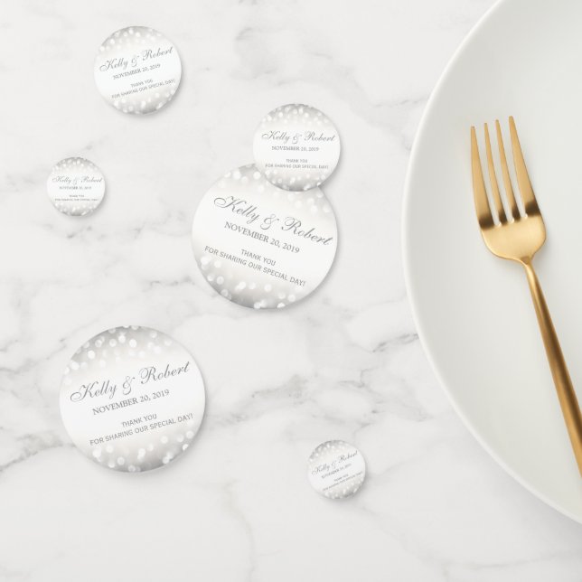 Elegante Silver Glitzer Lights Konfetti (Gruppe)