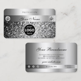 Elegante Silver Glitzer Sparkle Jewels Logo-Qualit Visitenkarte