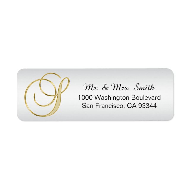 Elegante Silver Gold Monogram Letter 'S' Return (Vorne)