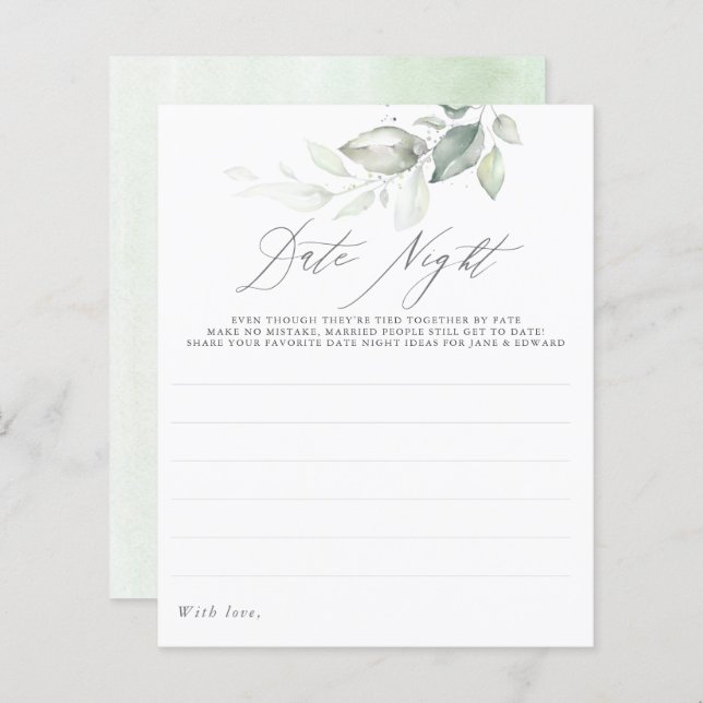 Elegante Silver Greenerity Blätter Datum Nacht Ide (Vorne/Hinten)