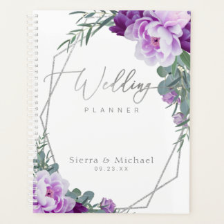Elegante Silver & Lila Eukalyptus-Hochzeit Planer