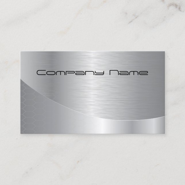 Elegante Silver Modern Corporate Business Card Visitenkarte (Vorderseite)