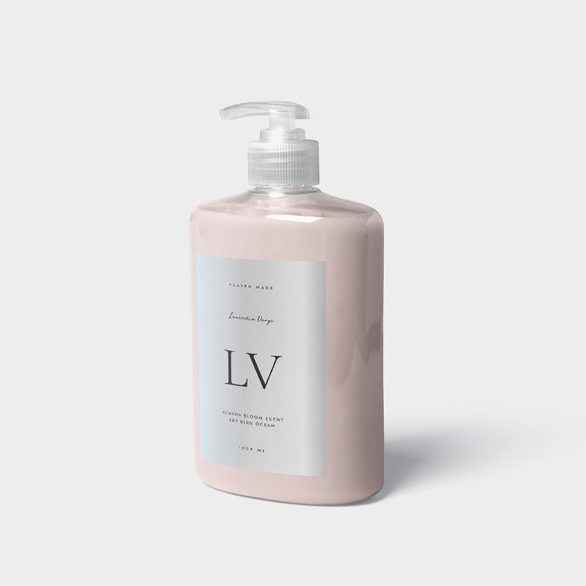 Elegante Silver Monogram Schönheitskissen Bath Can Lebensmitteletikett (Elegant Silver Monogram Beauty Body Bath Candle)