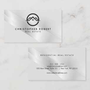Elegante Silver Real Anwesen Business Card Visitenkarte
