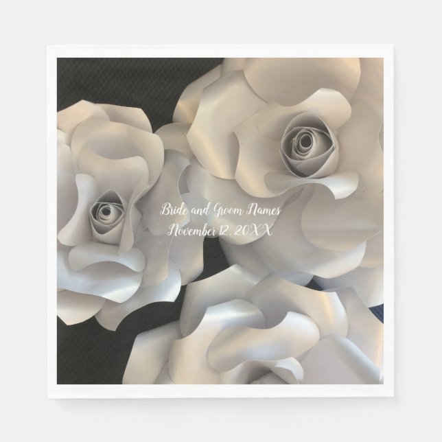 Elegante Silver-Rose Serviette (Vorderseite)