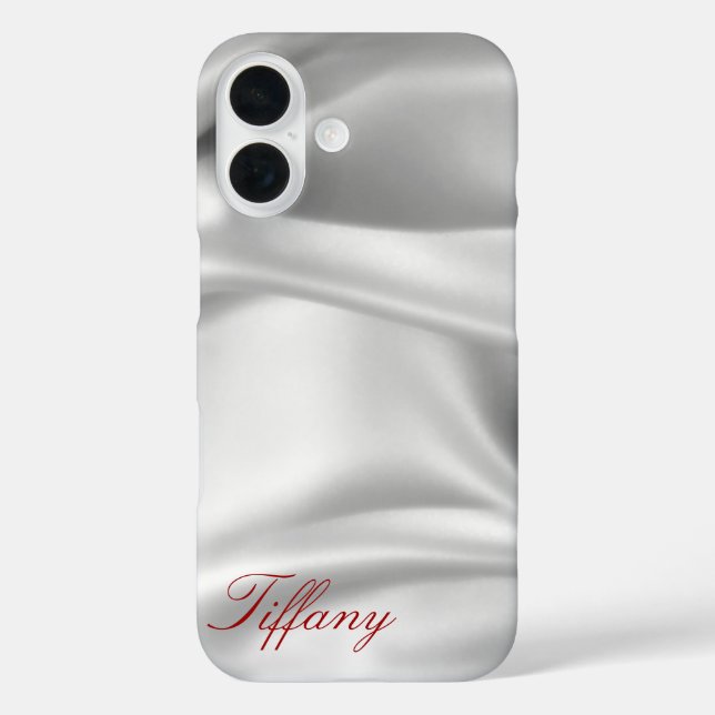 Elegante Silver Silk | Platinum Custom Phone Case (Rückseite)
