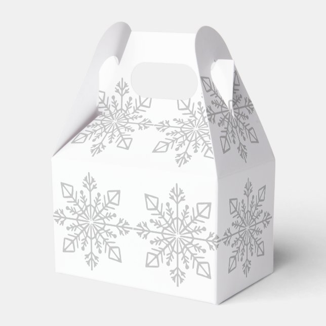 Elegante Silver Snowflake Weihnachtsgeschenk Geschenkschachtel (Vorderseite)