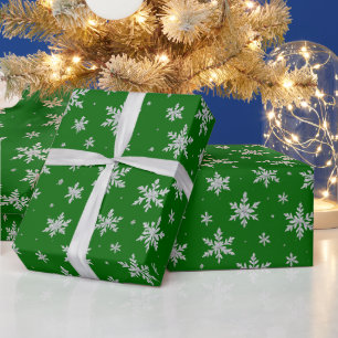 Elegante Silver Snowflake   Winterurlaub Geschenkpapier