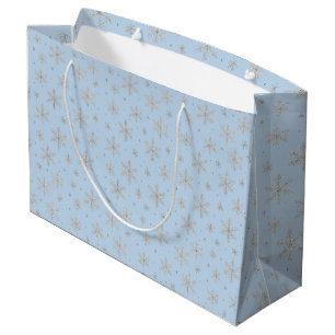 Elegante Silver Snowflake Winterurlaub Große Geschenktüte