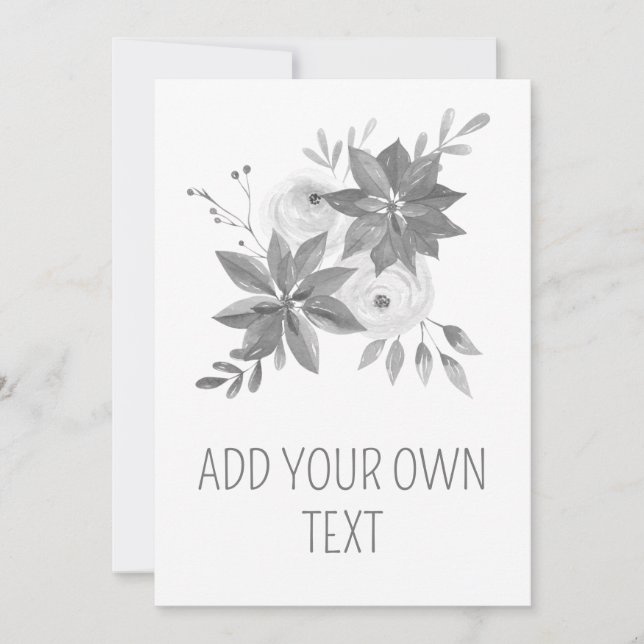 Elegante Silver Watercolor Persönliche Einladung (Vorderseite)