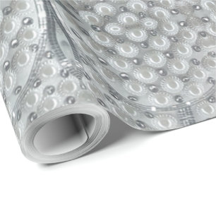 Elegante Silver White Gray Pearls Muster Chic Geschenkpapier