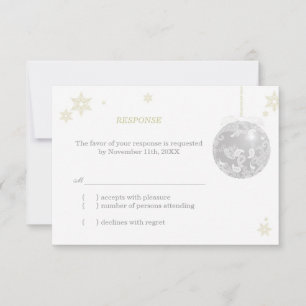Elegante Silver Winter Wedding UAWG RSVP Karte