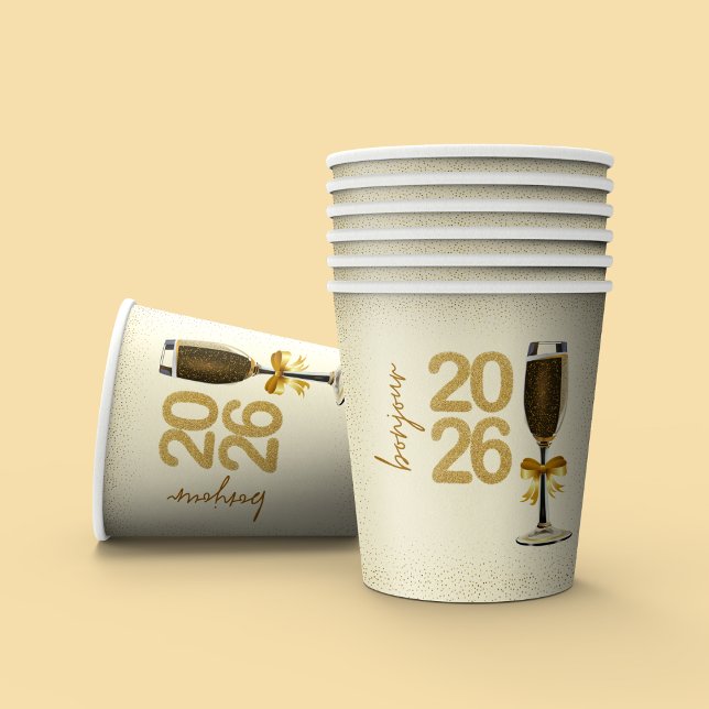 Elegante Silvester Champagner Pappbecher (Von Creator hochgeladen)
